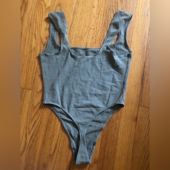 Los Angeles Apparel Squareneck Thong Bodysuit - Picture 3 of 4